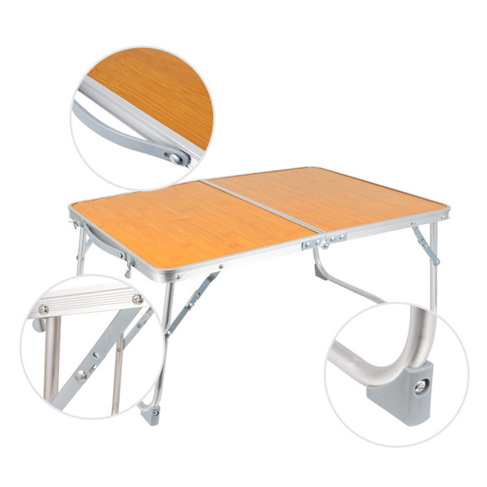 61cmx40.5cmx27cm Portable Camping Picnic Table Bamboo Board + Aluminum Alloy Folding Table 61cmx40.5cmx27cm Portable Camping Picnic Table Bamboo Board + Aluminum Alloy Folding Table